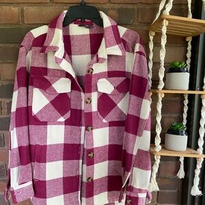 Pink Plaid Shacket 🧥